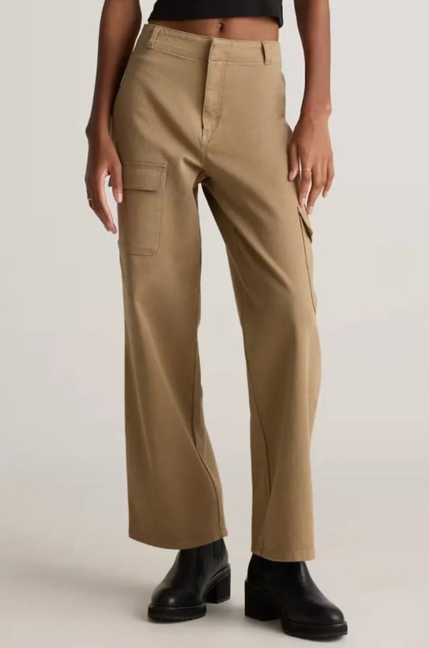 Quince Organic Stretch Cotton Twill Cargo Pants Light Khaki 6